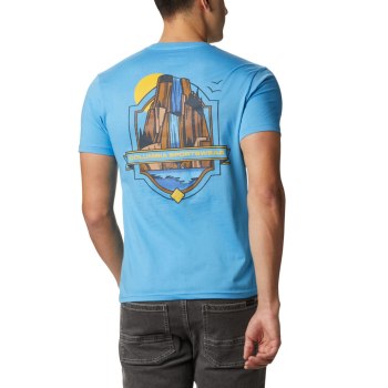 Columbia Cliffed, Camiseta Azules Para Hombre | 361824-TIZ